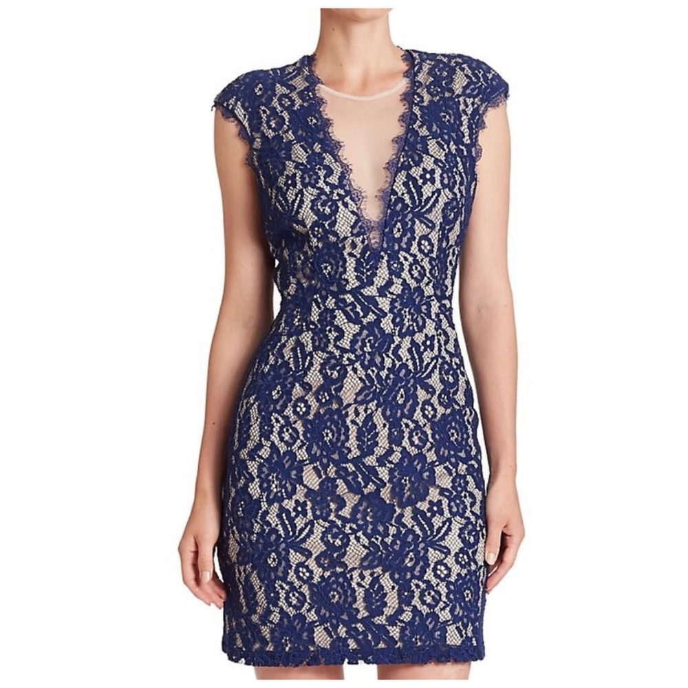 Aidan Mattox Blue Lace Dress